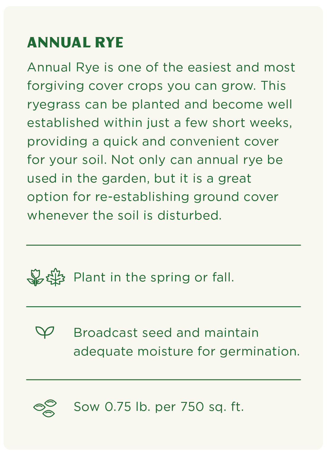 Annual Ryegrass (0.75 lb.), Cover Crop Seeds - Image 3