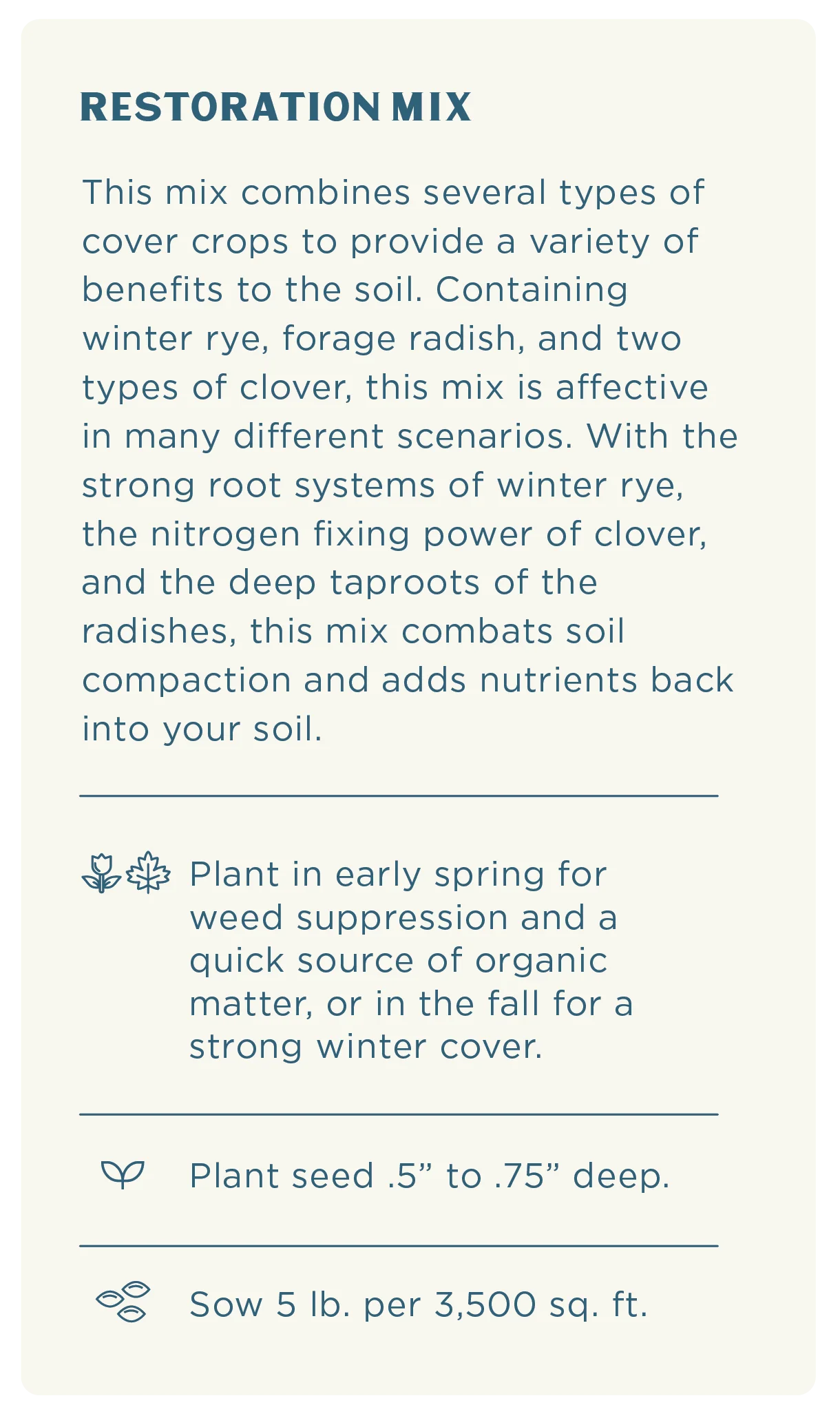 All Season Restoration Mix (5 lb.), Cover Crop Seeds - Image 3
